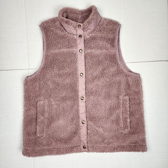 Madewell Blush Sherpa Vest Faux-Shearling Vest Size XL - Picture 9 of 16